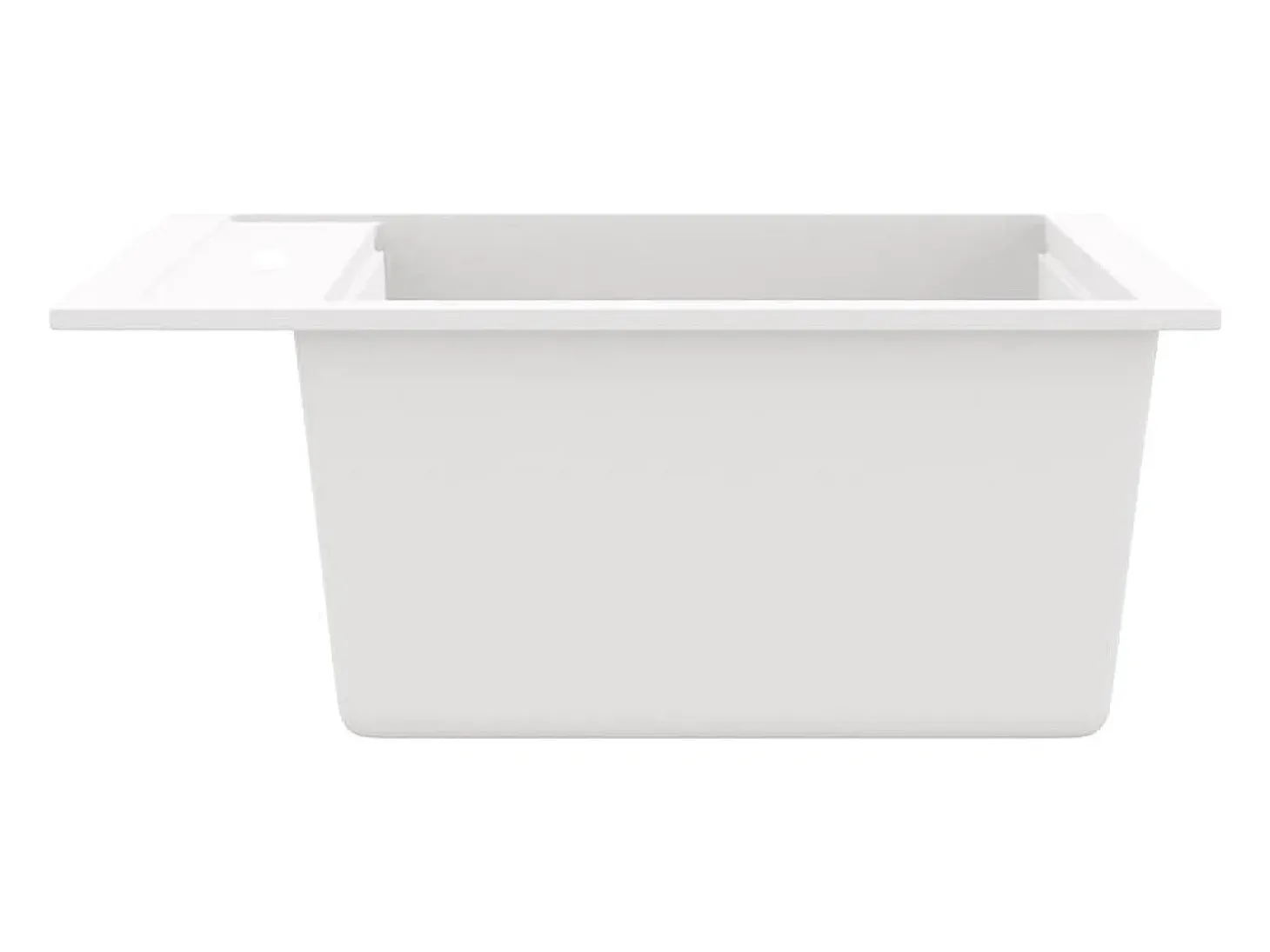 Fregadero de cocina de granito, fregadero individual, blanco