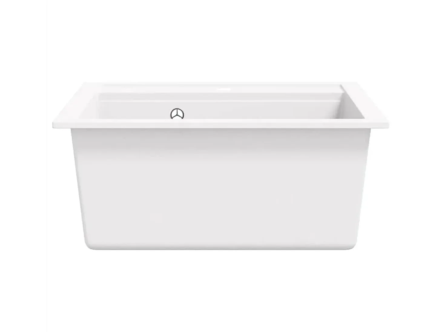 Fregadero de cocina de granito, fregadero individual, blanco