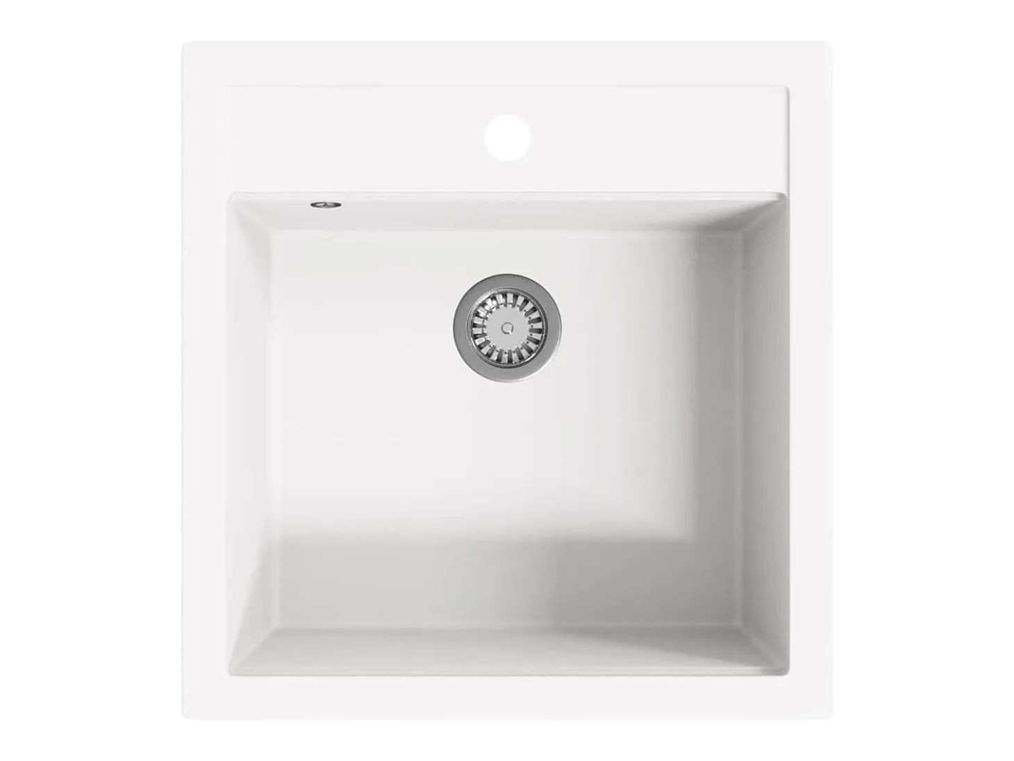 Fregadero de cocina de granito, fregadero individual, blanco
