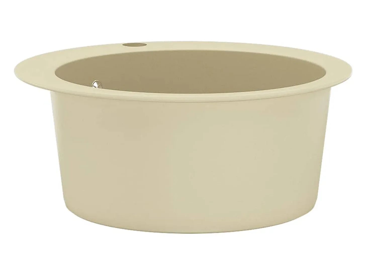 Fregadero de cocina de granito de un seno redondo beige