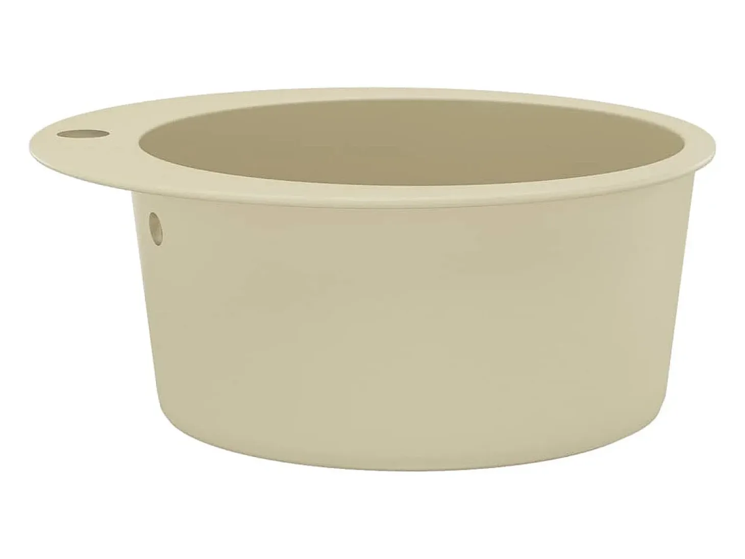 Fregadero de cocina de granito de un seno redondo beige