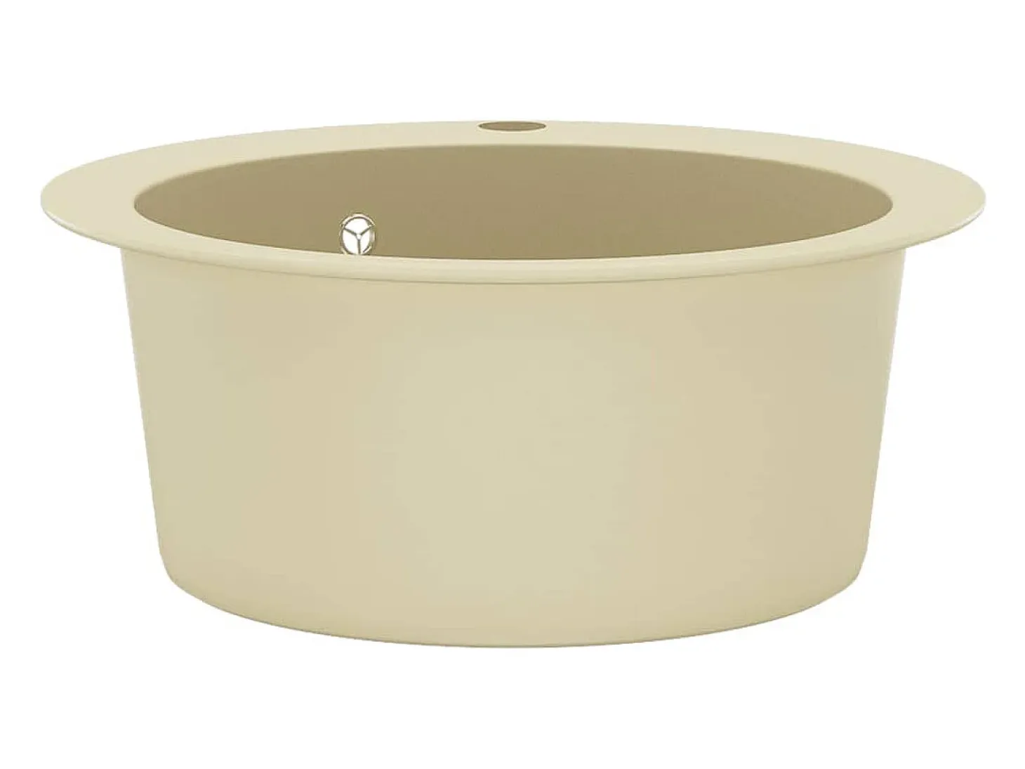 Fregadero de cocina de granito de un seno redondo beige