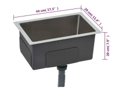 Fregadero de cocina hecho a mano de acero inoxidable