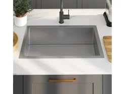 Fregadero de cocina hecho a mano de acero inoxidable