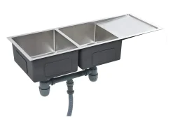 Fregadero de cocina hecho a mano de acero inoxidable