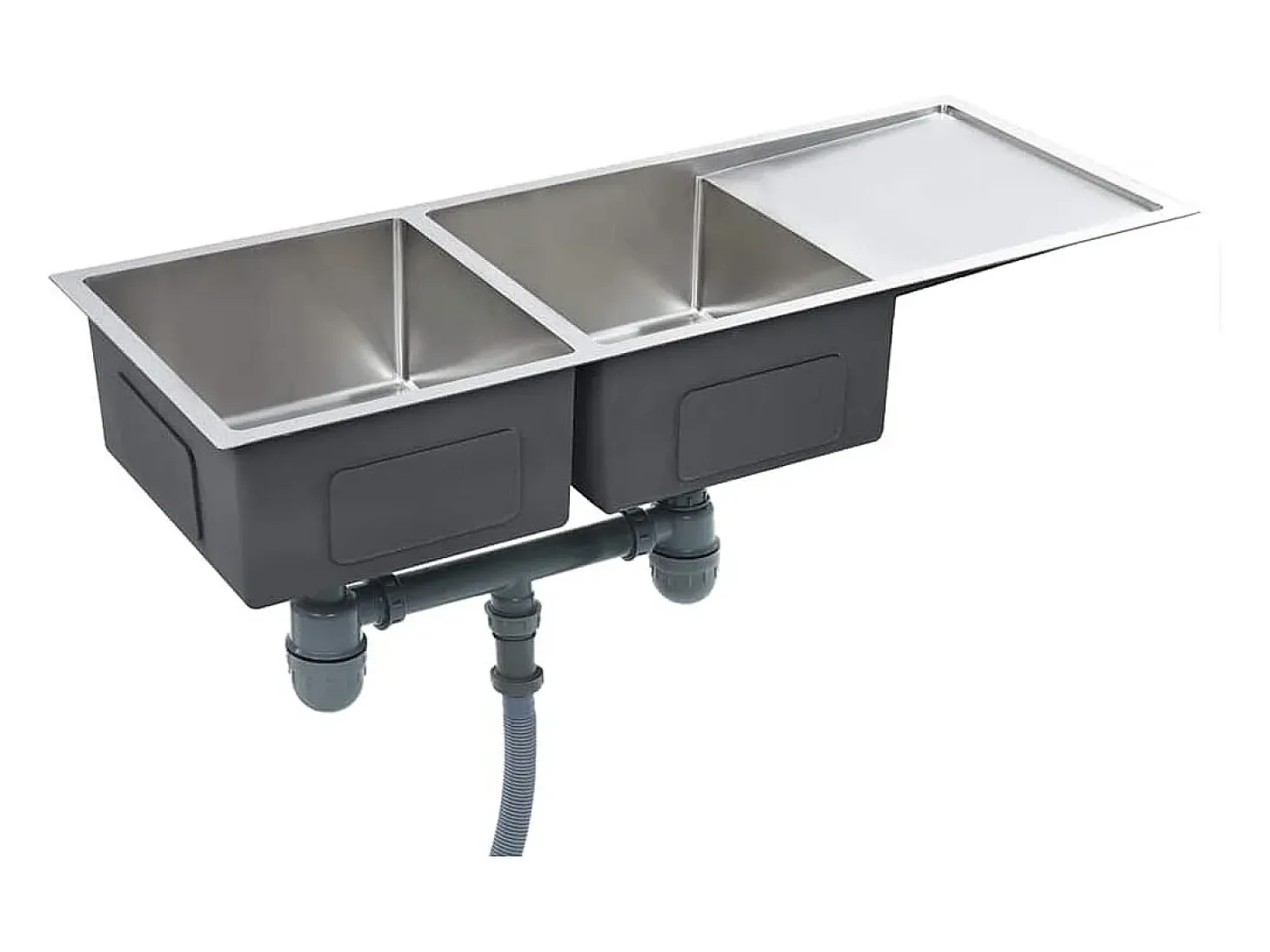 Fregadero de cocina hecho a mano de acero inoxidable