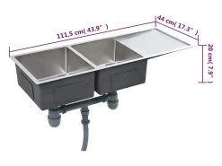 Fregadero de cocina hecho a mano de acero inoxidable