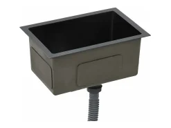 Fregadero de cocina hecho a mano de acero inoxidable negro