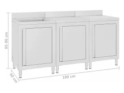 Fregadero de cocina industrial 180 x 60 x 96 cm acero inoxidable 02_0000721