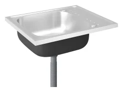 Fregadero de cocina y escurridor plateado 600x500x155 mm acero inoxidable