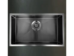 Fregadero Luisa 1 cubeta grande 76x45 en acero inoxidable gris gun metal Essebagno