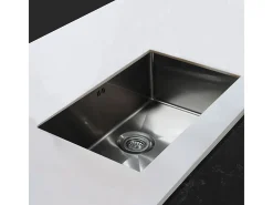 Fregadero Luisa 1 cubeta grande 76x45 en acero inoxidable gris gun metal Essebagno