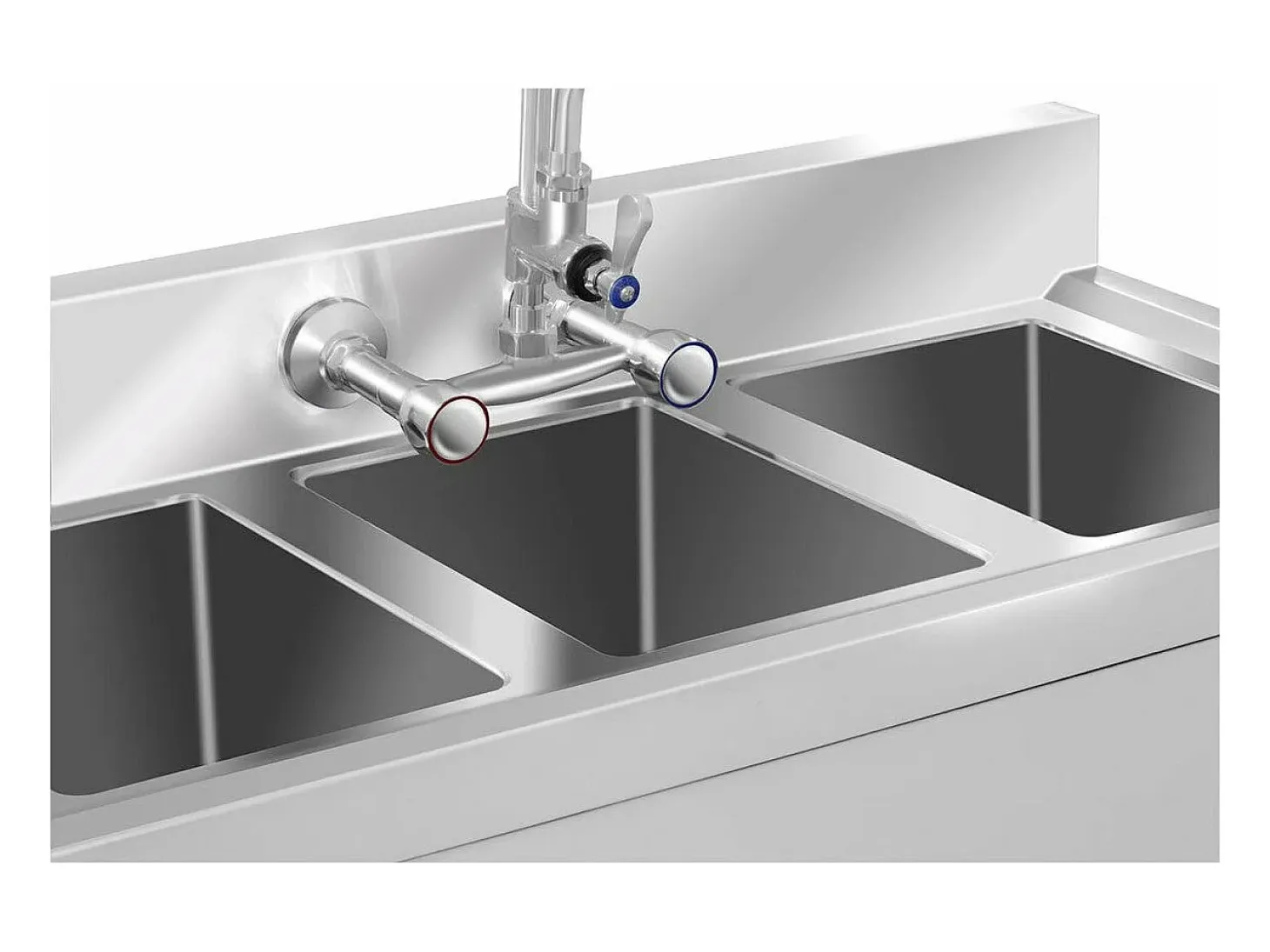 Fregadero profesional de 3 senos 100 x 50 x 97 cm acero inoxidable 14_0001591