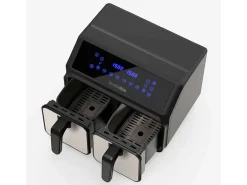 Freidora de aire Air Crispy 6008DB Universal Blue 2200W 8L 2 cubetas negro/inox