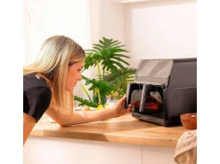 Freidora de aire Cecotec Cecofry Advance 9000 Window 2200W 9L 2 cubetas independientes con ventana negro