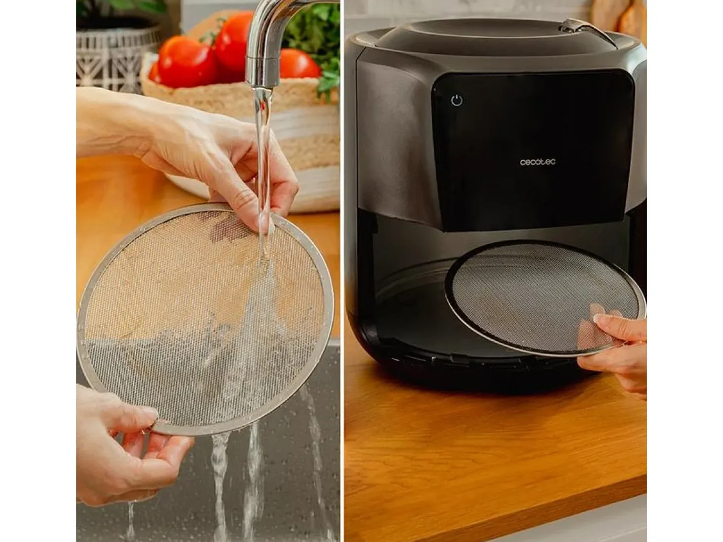 Freidora de aire Cecotec Cecofry Rain 5,5L 1550W 7 niveles de cocción negro