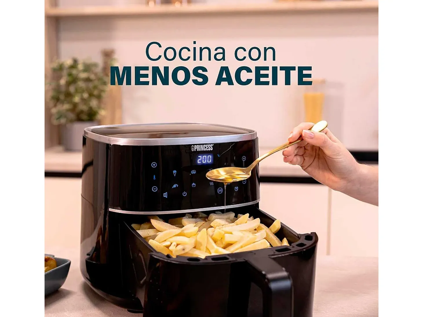 Freidora de aire Princess Airfryer Digital 182238 1350W 4L 8 programas negro