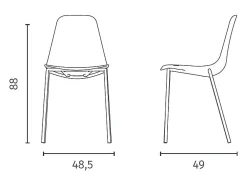 Frida - Silla polipropileno blanco 4 piezas
