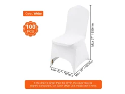 Fundas Elásticas Blancas para Sillas de Boda y Eventos SucceBuy, Pack de 100