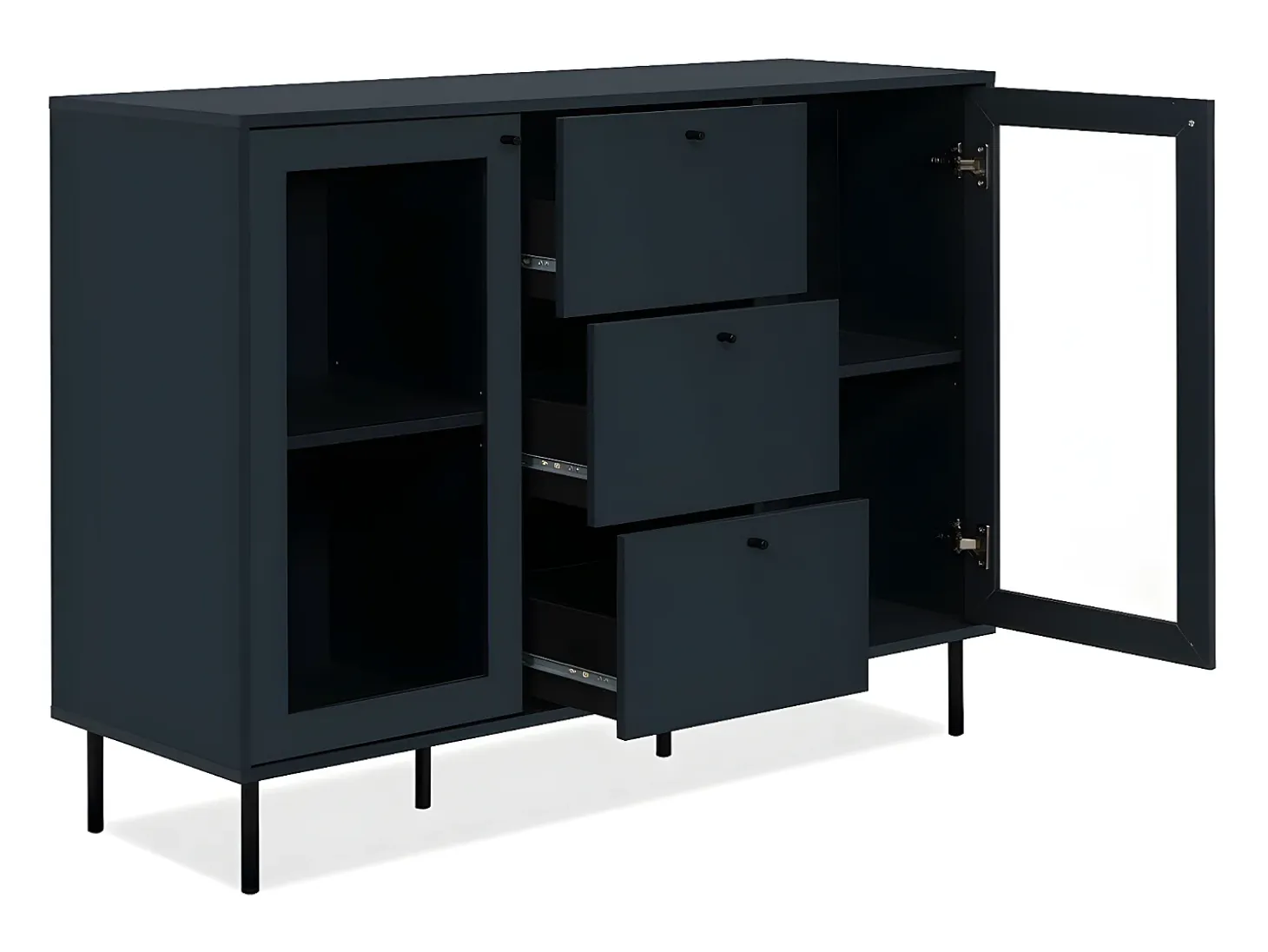 Gabinete Caracas 2 Puertas 3 Cajones 120X90X40 Azul Marino