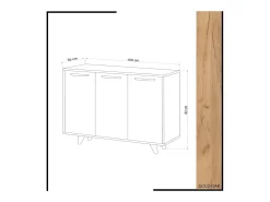 Gabinete multiusos Piffa color roble Blanco 100x82x35 cm