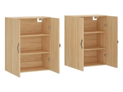 Gabinetes de pared de 2 piezas, roble Sonoma, madera de ingeniería