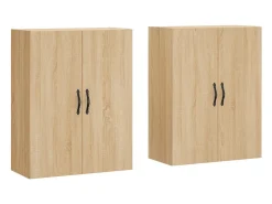 Gabinetes de pared de 2 piezas, roble Sonoma, madera de ingeniería