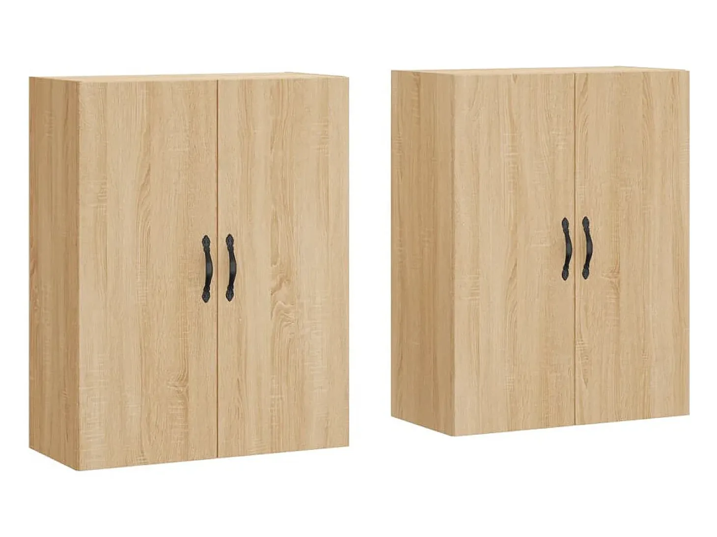 Gabinetes de pared de 2 piezas, roble Sonoma, madera de ingeniería