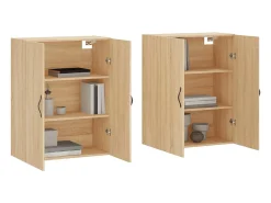 Gabinetes de pared de 2 piezas, roble Sonoma, madera de ingeniería