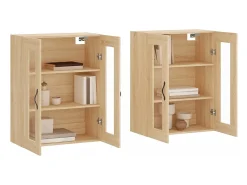 Gabinetes de pared de 2 piezas, roble Sonoma, madera de ingeniería