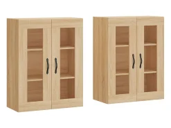 Gabinetes de pared de 2 piezas, roble Sonoma, madera de ingeniería