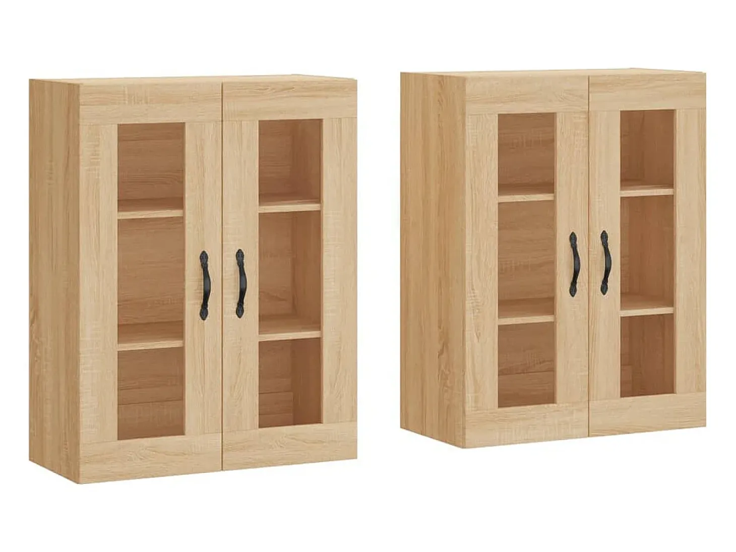 Gabinetes de pared de 2 piezas, roble Sonoma, madera de ingeniería