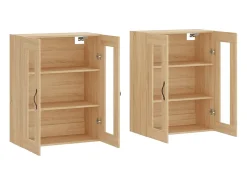 Gabinetes de pared de 2 piezas, roble Sonoma, madera de ingeniería
