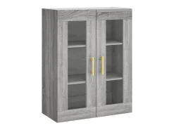 Gabinetes de pared de 2 piezas de madera de ingeniería gris Sonoma