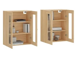 Gabinetes de pared de 2 piezas, roble Sonoma, madera de ingeniería