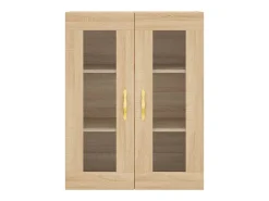 Gabinetes de pared de 2 piezas, roble Sonoma, madera de ingeniería