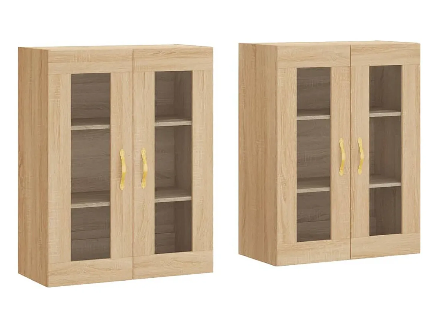 Gabinetes de pared de 2 piezas, roble Sonoma, madera de ingeniería
