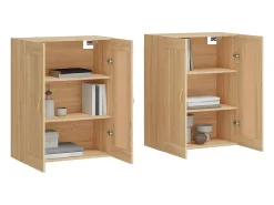 Gabinetes de pared de 2 piezas, roble Sonoma, madera de ingeniería