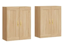 Gabinetes de pared de 2 piezas, roble Sonoma, madera de ingeniería