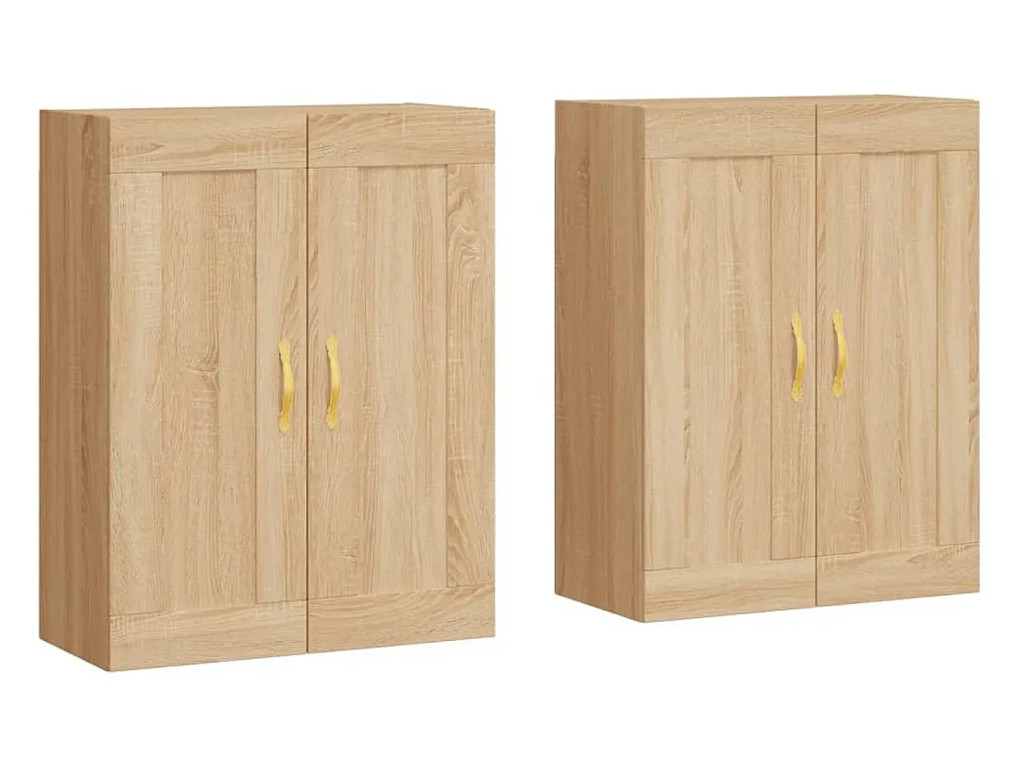 Gabinetes de pared de 2 piezas, roble Sonoma, madera de ingeniería