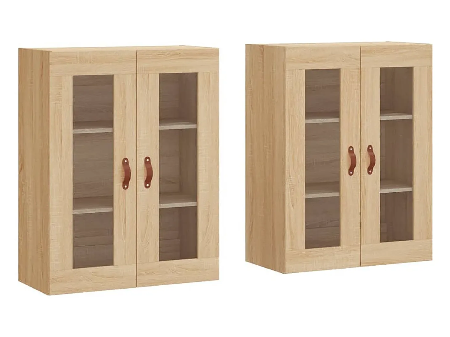 Gabinetes de pared de 2 piezas, roble Sonoma, madera de ingeniería