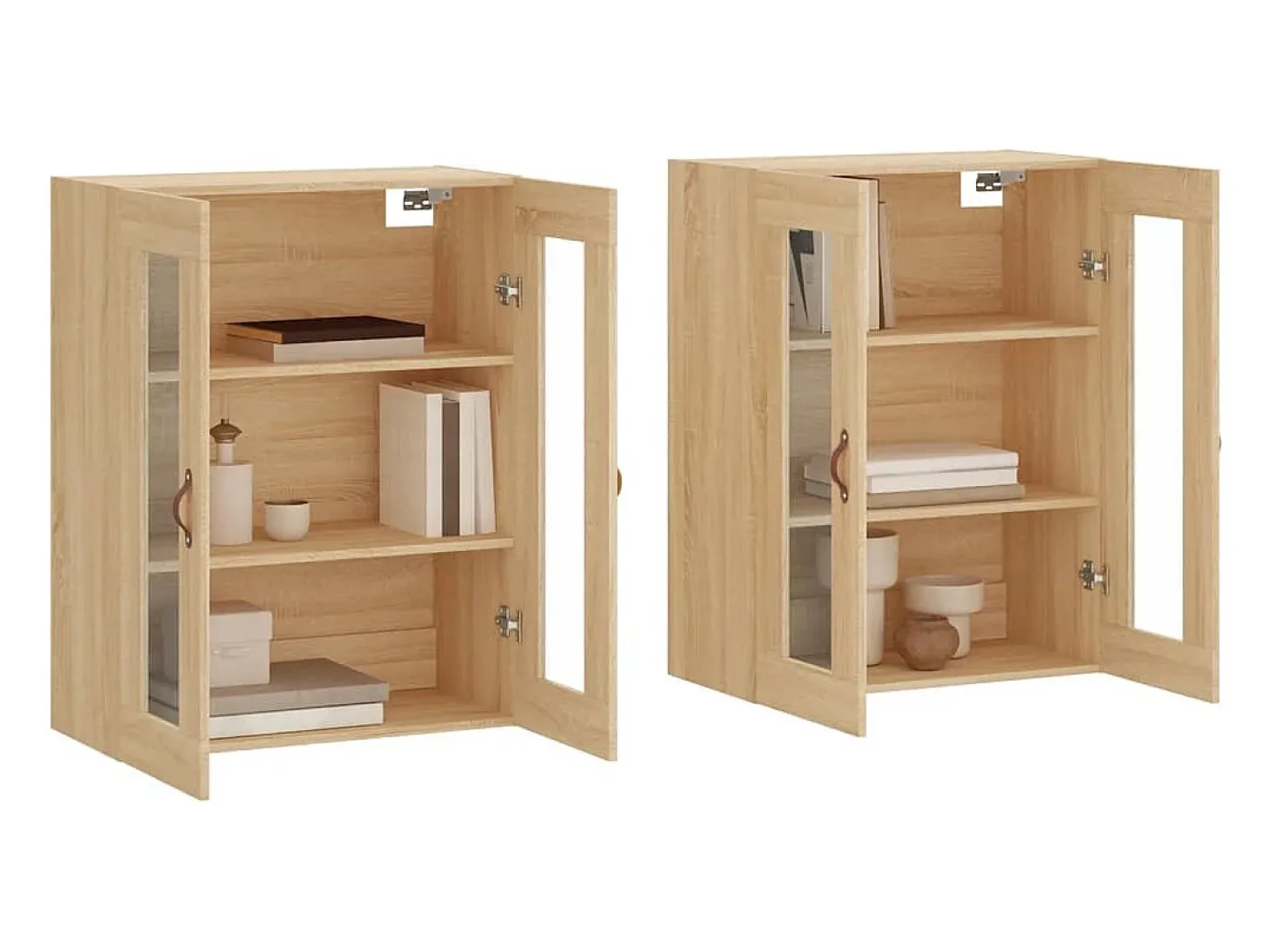 Gabinetes de pared de 2 piezas, roble Sonoma, madera de ingeniería