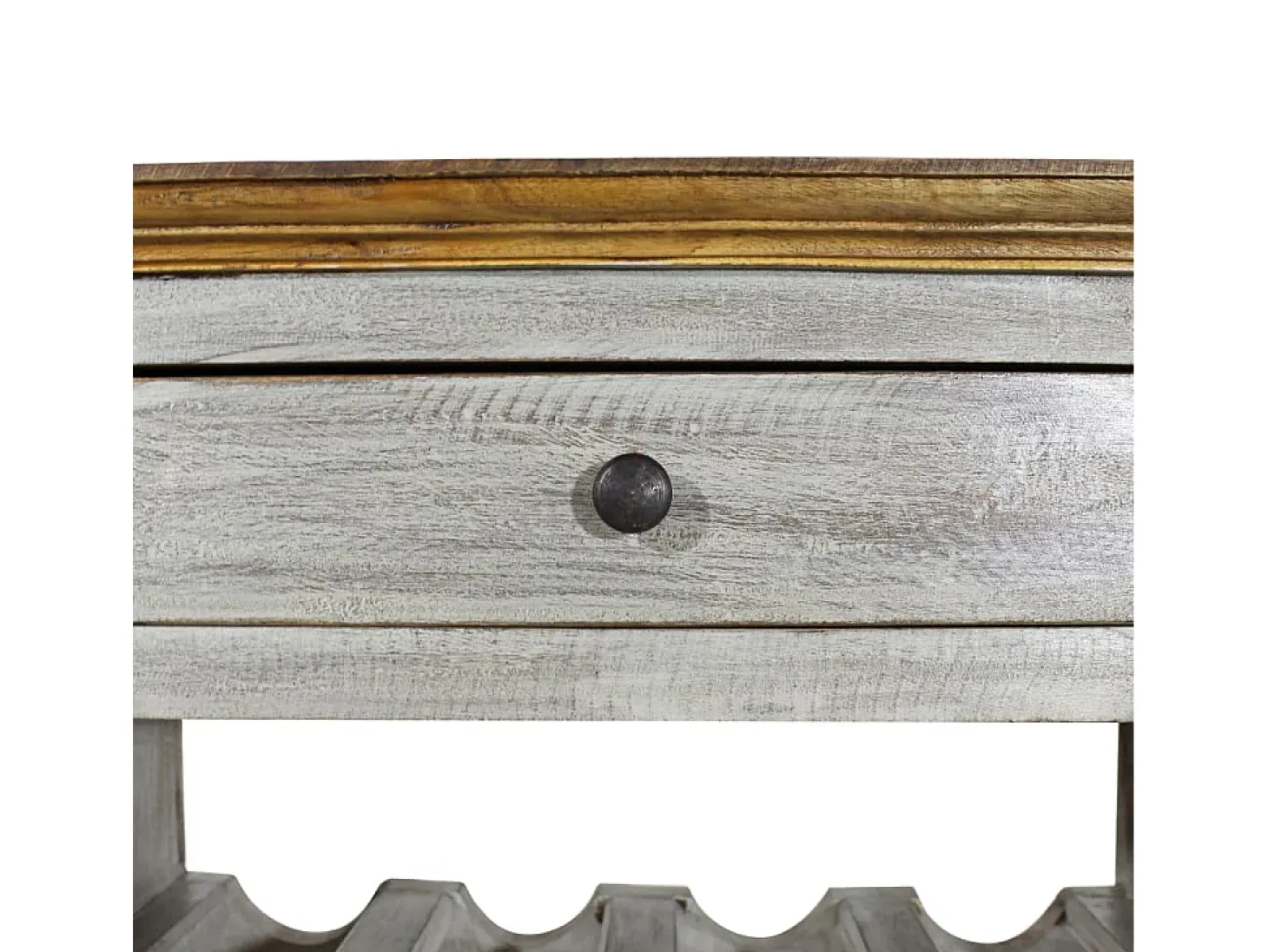 Garden Furniture - Botellero de madera maciza de caoba 55x23x85 cm