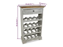Garden Furniture - Botellero de madera maciza de caoba 55x23x85 cm
