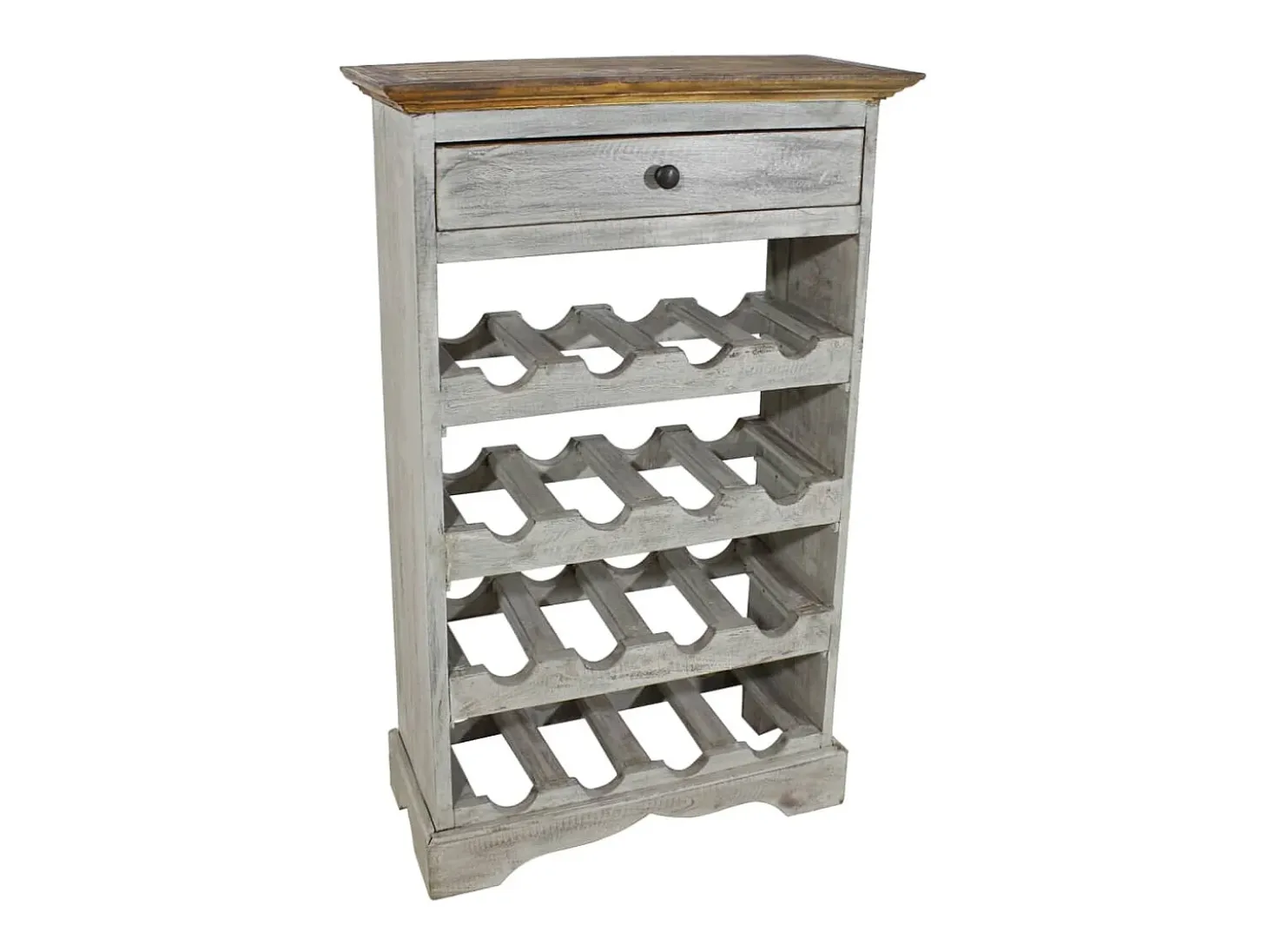 Garden Furniture - Botellero de madera maciza de caoba 55x23x85 cm
