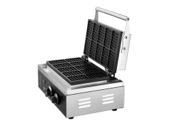 Gofrera Comercial Rectangular SucceBuy 10PCS 1550W, Antiadherente, en Acero Inoxidable, Control De Temperatura y Tiempo, Mango
