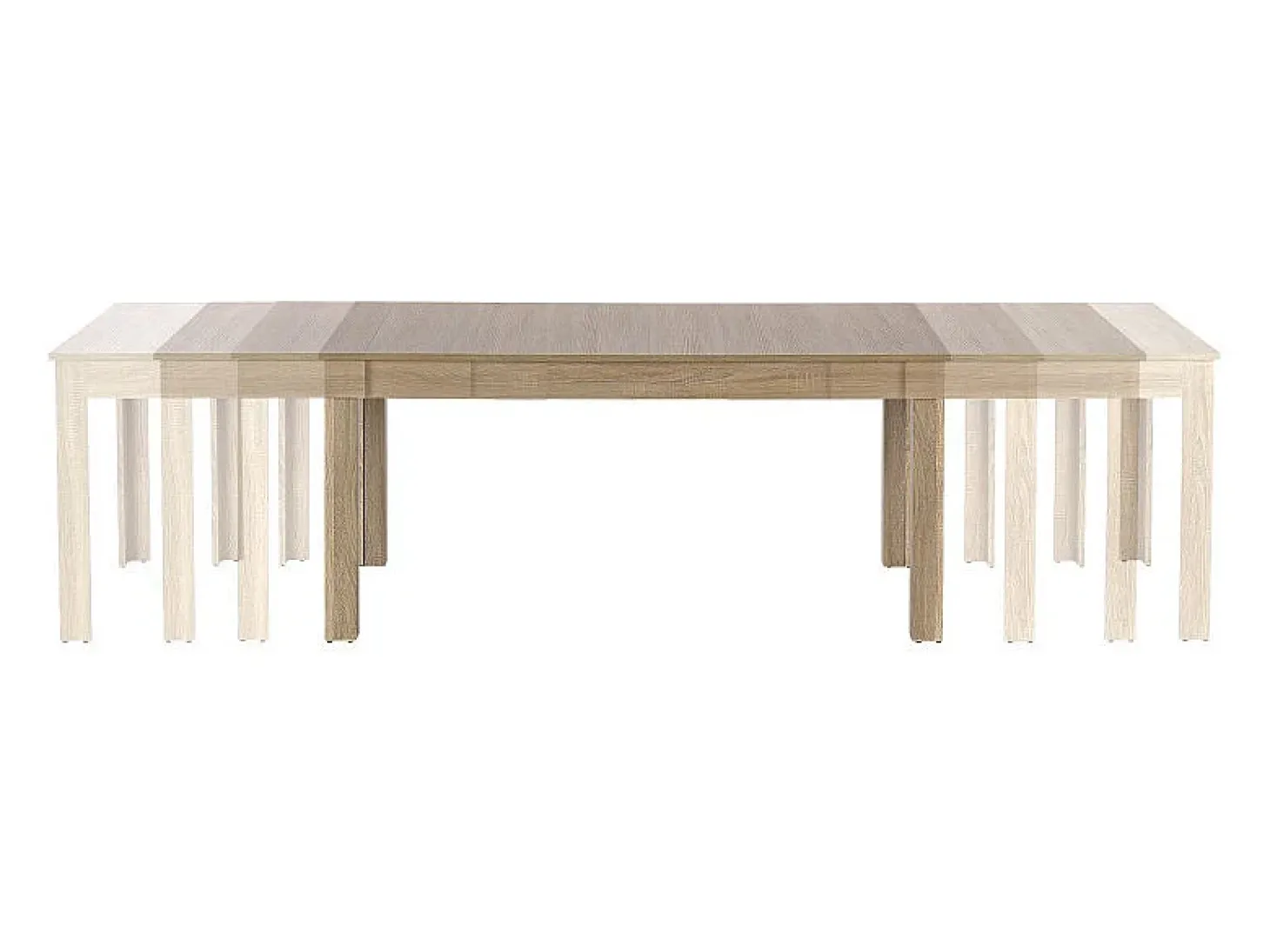 Gran mesa de comedor rectangular de roble Sonoma Aude