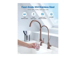Grifo de Agua Potable SucceBuy sin Plomo en Acero Inoxidable, Grifo de Ósmosis Inversa con Válvula en Latón Macizo, Anticorrosivo y Duradero, para Cocina