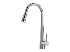 Grifo de cocina con ducha extraíble de acero inoxidable - Cromado - RONA