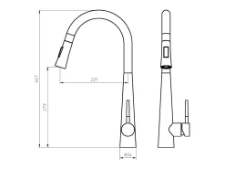 Grifo de cocina con ducha extraíble de acero inoxidable - Cromado - RONA